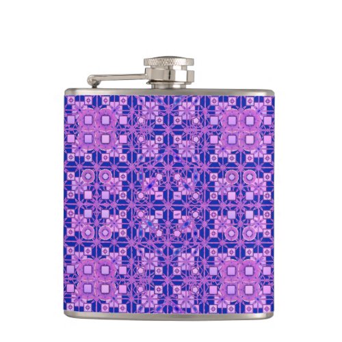 Tribal Batik _ shades of purple Flask