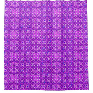 Tribal Batik - shades of purple Shower Curtain