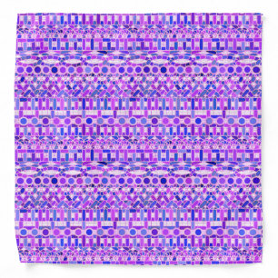 Tribal Batik - shades of violet purple Bandana