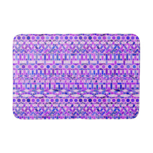 Tribal Batik - shades of violet purple Bathroom Mat