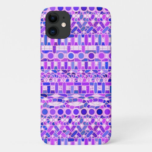 Tribal Batik _ shades of violet purple iPhone 11 Case