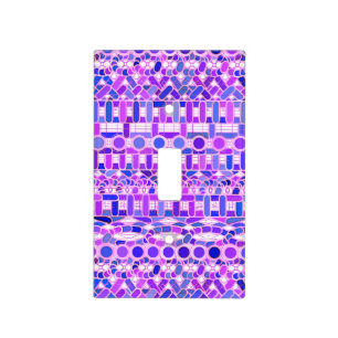 Tribal Batik - shades of violet purple Light Switch Cover