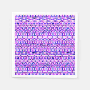 Tribal Batik - shades of violet purple Napkins