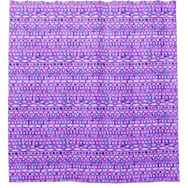 Tribal Batik - shades of violet purple Shower Curtain (Front)
