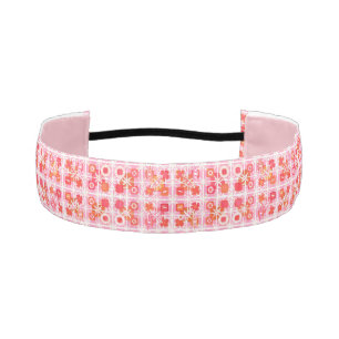 Tribal Batik - strawberry pink and red Athletic Headband