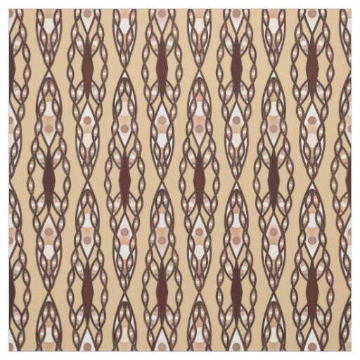 Tribal Batik - Tan, Dark Brown and Cream Fabric
