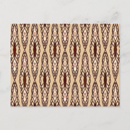 Tribal Batik _ Tan Dark Brown and Cream Postcard