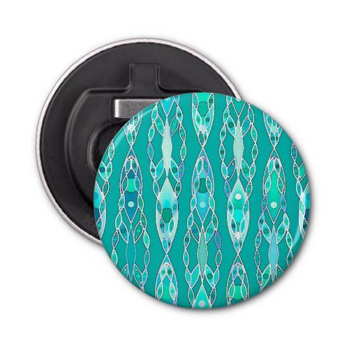 Tribal Batik _ Turquoise and Aquamarine Bottle Opener