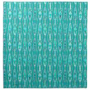 Tribal Batik - Turquoise and Aquamarine Cloth Napkin
