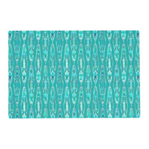 Tribal Batik _ Turquoise and Aquamarine Placemat