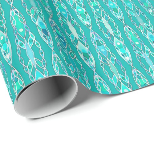 Tribal Batik _ Turquoise and Aquamarine Wrapping Paper