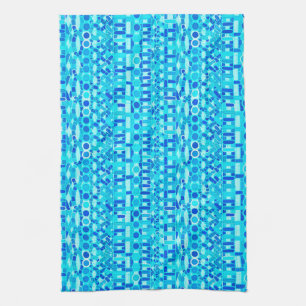 Tribal Batik - turquoise, aqua and cobalt blue Kitchen Towel