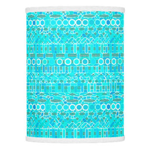 Tribal Batik - turquoise, aqua and grey Lamp Shade