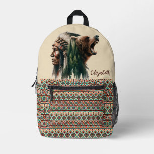 Tribal Bear and Chief Backpack 