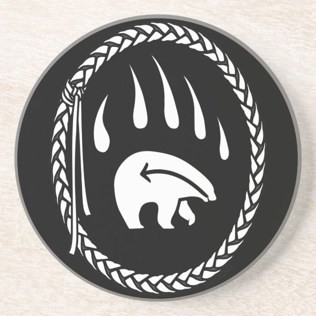 Tribal Bear Art Drink Coasters Native Bear Coaster (Front)