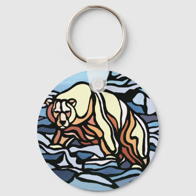 Tribal Bear Art Key Chain First Nations Bear Gifts (Front)
