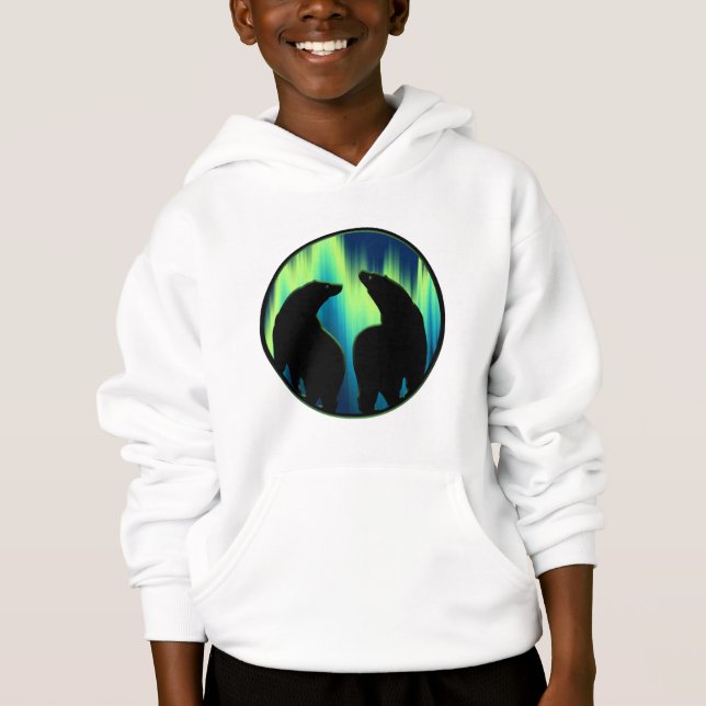 Tribal Bear Art Kids Hoodie Polar Bear Kids Hoodie (Front)