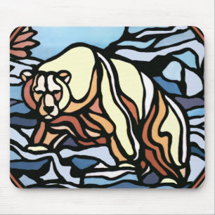 Tribal Bear Art Mousepad Stylish Wildlife Mousepad
