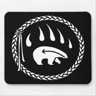 Tribal Bear Art Mousepad Stylish Wildlife Mousepad