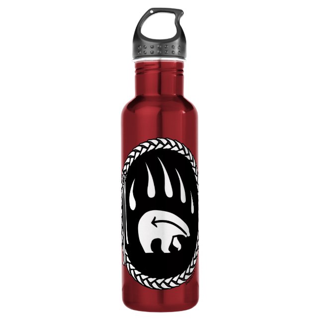 Tribal Bear Art Native Bear Art Stainless Steel Water Bottle (Front)