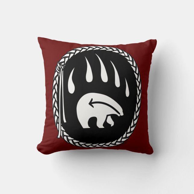 Tribal Bear Art Pillow First Nations Bears Pillow (Front)
