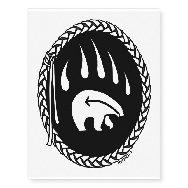 Tribal Bear Art Temporary Tattoo Native Skin Art (Front)