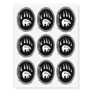 Tribal Bear Art Temporary Tattoo Native Skin Art