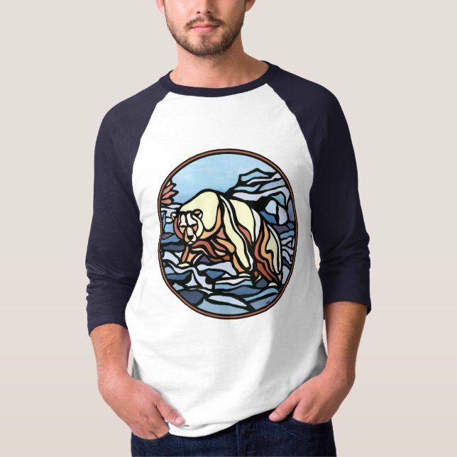 Tribal Bear Art Women's Jersey Bear Shirts (Front)