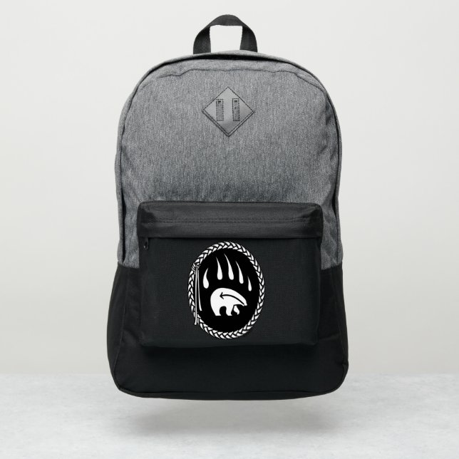 Tribal Bear Backpack Native Bear Claw School Bags (Front)