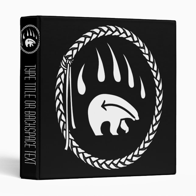 Tribal Bear Binder Native Art Binder Photo Album (Front/Spine)