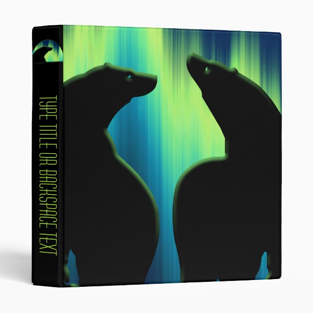 Tribal Bear Binder Native Art School Supplies (Front/Spine)