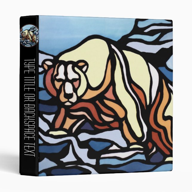 Tribal Bear Binder Native Art School Supplies (Front/Spine)