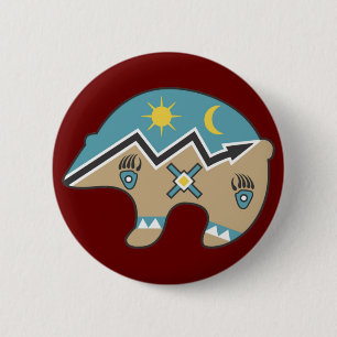 Tribal  Bear Design Button