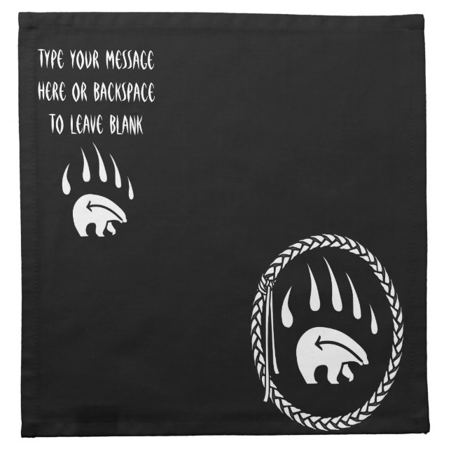 Tribal Bear Napkins Custom Native Art Napkins (Front)