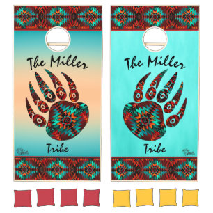 Tribal Bear Paw Cornhole Set