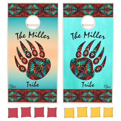 Tribal Bear Paw Cornhole Set