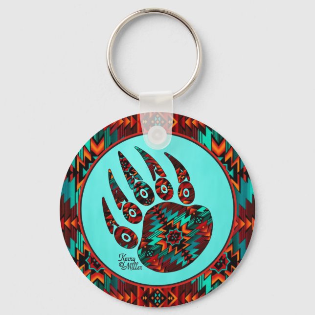 Tribal Bear Paw Keychain (Front)