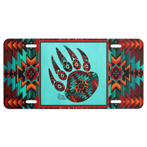 Tribal Bear Paw License Plate