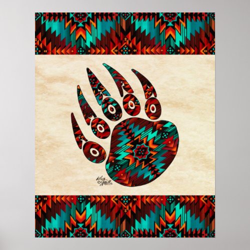Tribal Bear Paw Poster