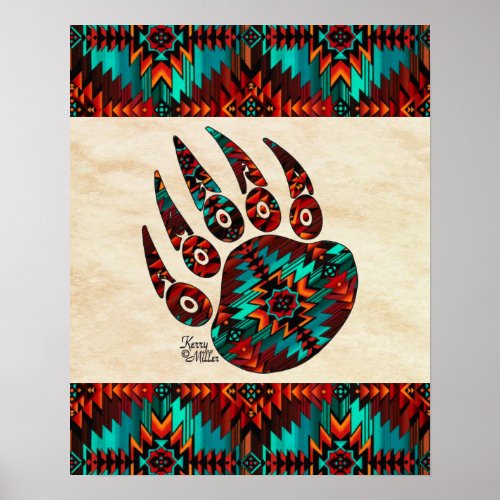 Tribal Bear Paw Poster