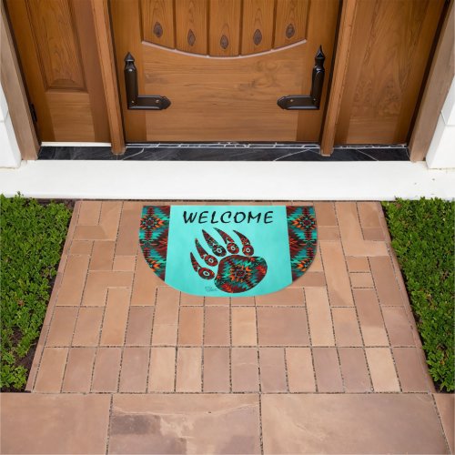 Tribal Bear Paw Welcome Doormat