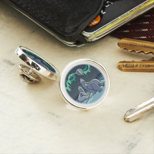 Tribal Bear Pin Personalized Polar Bear Lapel Pins (In Situ)