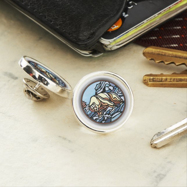 Tribal Bear Pin Personalized Polar Bear Lapel Pins (In Situ)