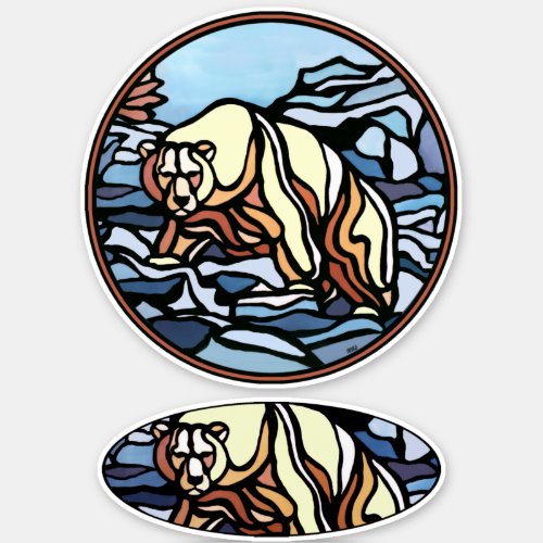 Tribal Bear Stickers Polar Bear Metis Art Decals