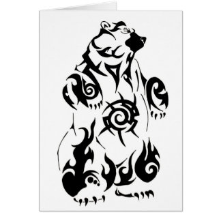Tribal bear tattoo cards