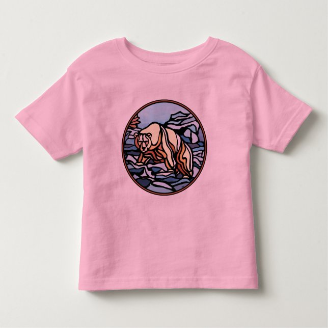 Tribal Bear Toddler T-shirt Polar Bear Kids Shirts (Front)