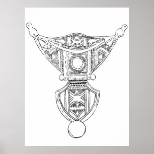 Tribal Berber jewelry art poster