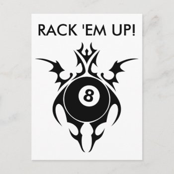 Tribal Billiards : Rack 'em Up! Postcard by asyrum at Zazzle