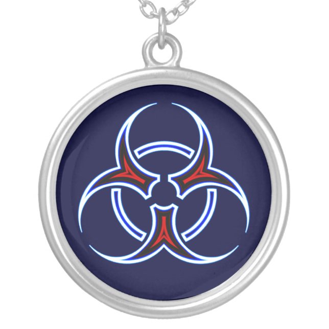 Tribal Biohazard Symbol Necklace (Front)