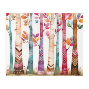 Tribal Birch Trees - Native American Design Acrylic Print